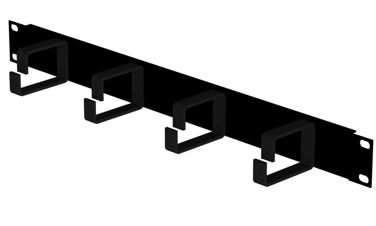 Cross-Guard 1U horizontal 4-ring cable manager