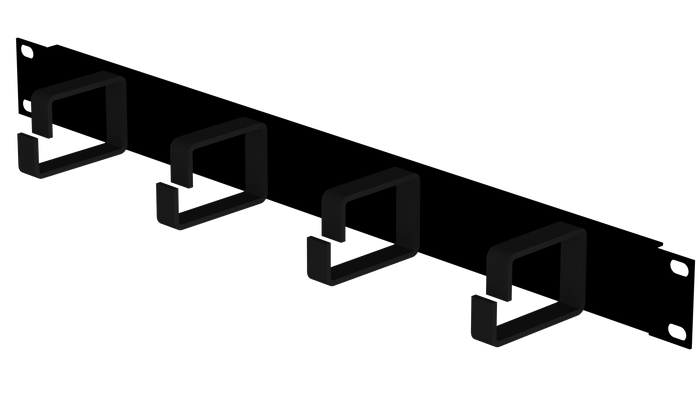 Cross-Guard 1U horizontal 4-ring cable manager