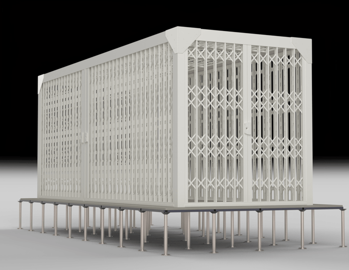 Isometric view of an Extendor security cage