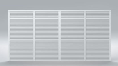 Louvre security cage panels render