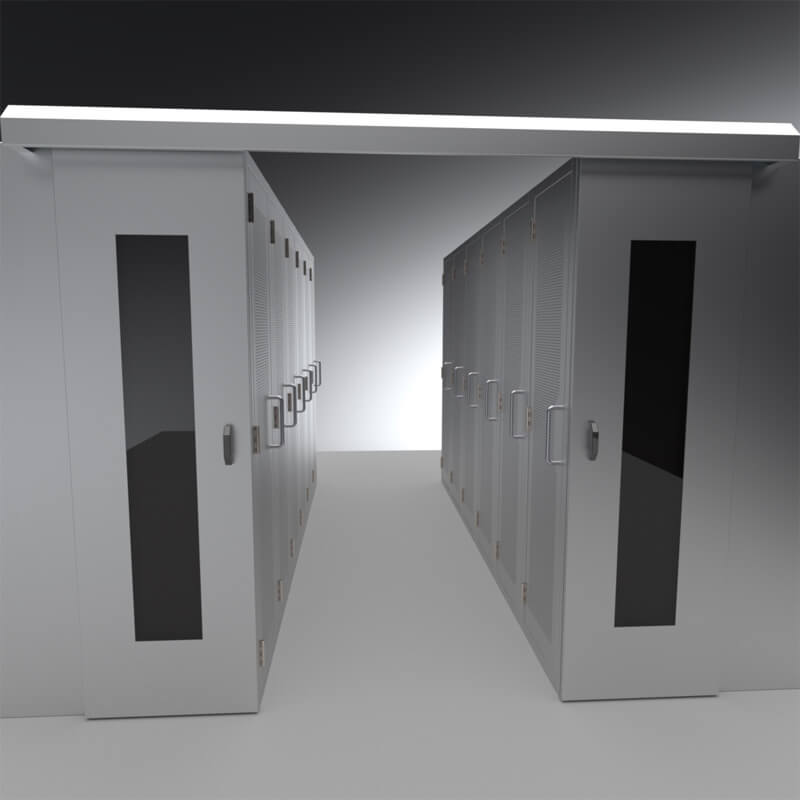 Cold aisle containment end-of-aisle doors