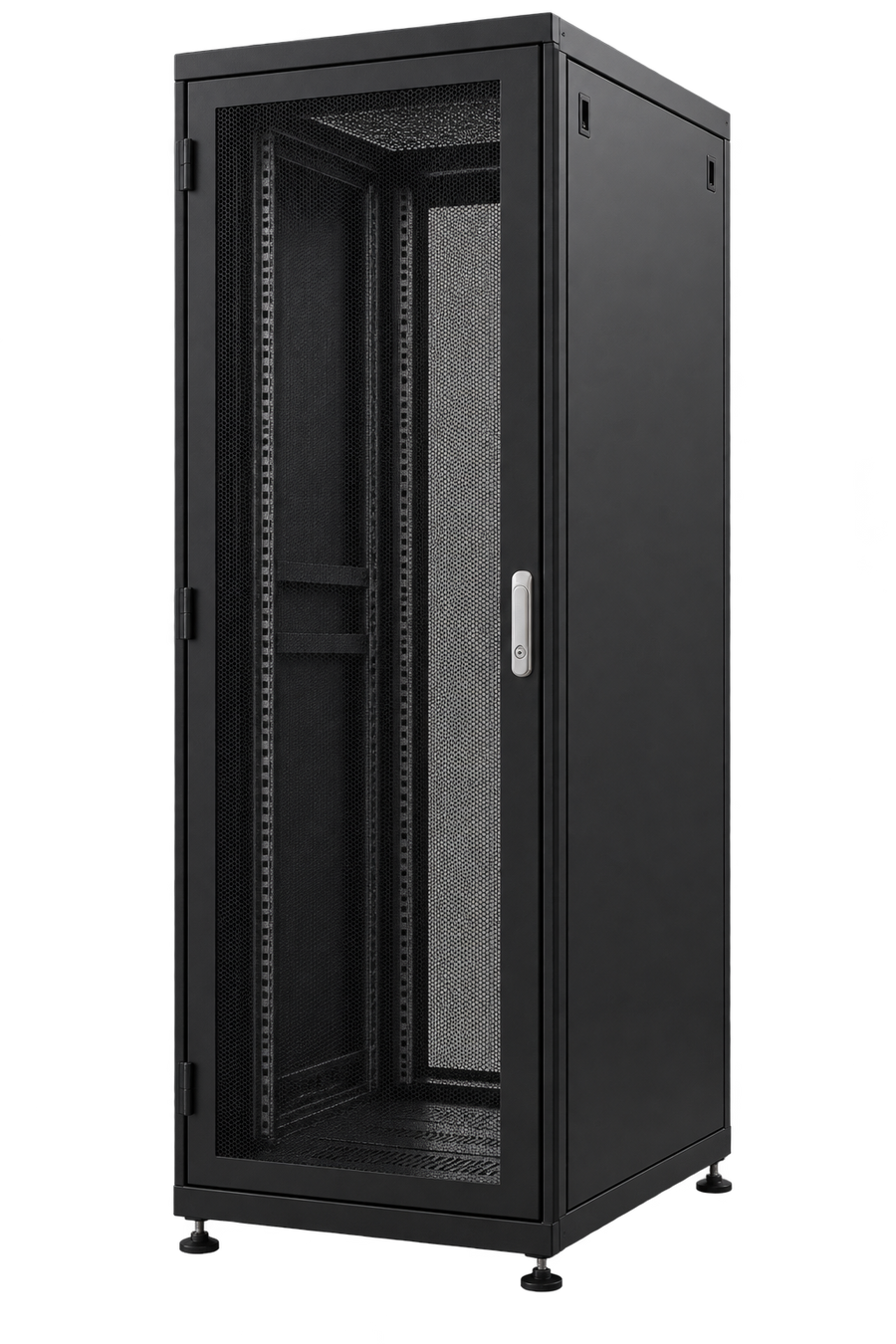 Black 42U server rack cabinet (concept placeholder image)